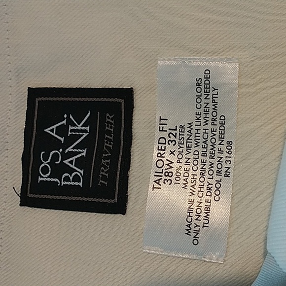Jos.A.Bank Traveler Performance Tailored Fit Khaki Pants 38x32 - Picture 5 of 8